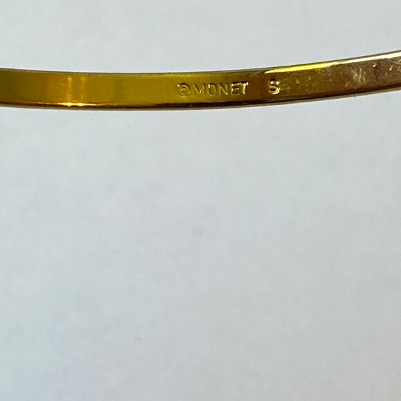 Monet Gold-Tone Textured Bangle Bracelet Set Of 3 - Picture 8 of 9